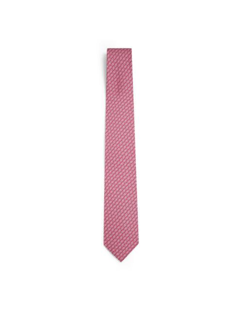 FERRAGAMO Red Woven print silk tie