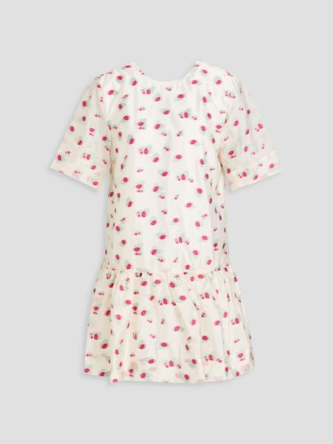 GANNI Embroidered organza mini dress