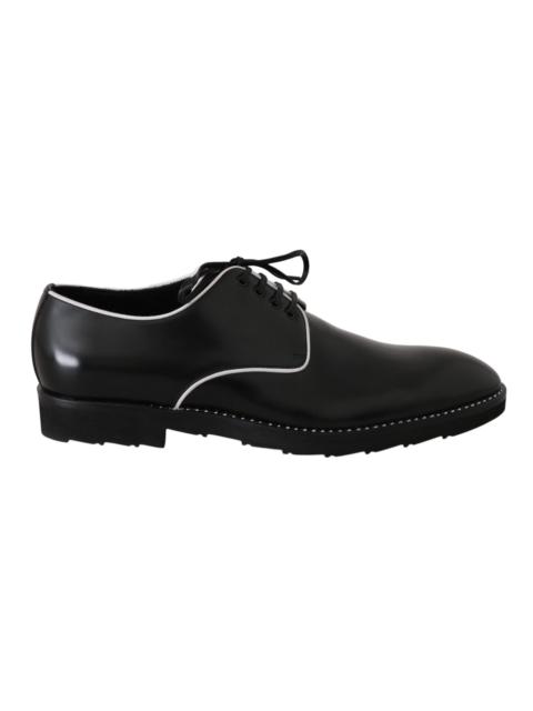Dolce & Gabbana Dolce & Gabbana Black Leather White Line Dress Derby Shoes