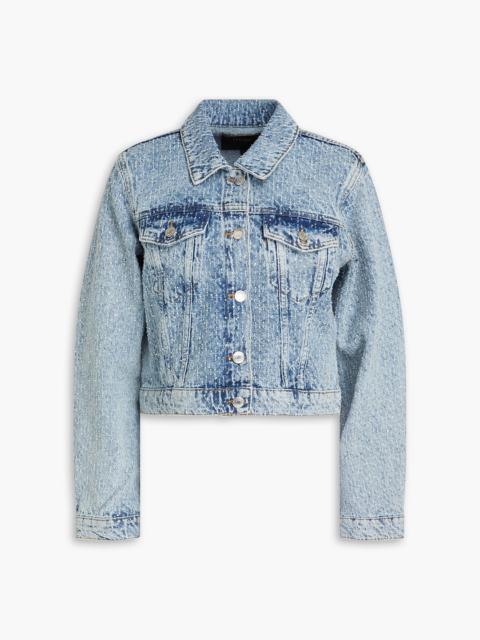 maje Crystal-embellished denim jacket