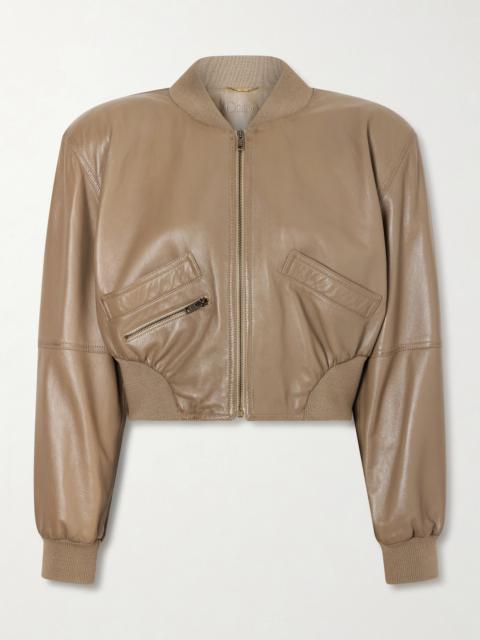 Chloé Cropped Leather Bomber Jacket