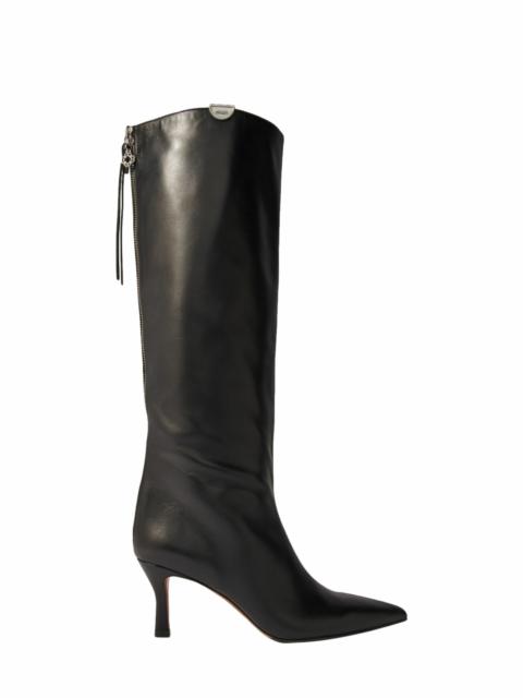 maje maje Pointed-toe leather boots in Black at Nordstrom
