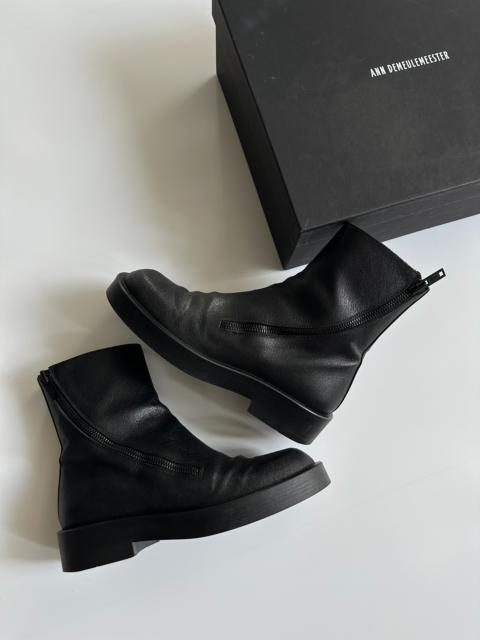 Ann Demeulemeester Ann Demeulemeester 22AW Asymmetrical Zip Leather Boots