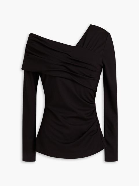DIANE VON FURSTENBERG Dolores one-shoulder ruched jersey top