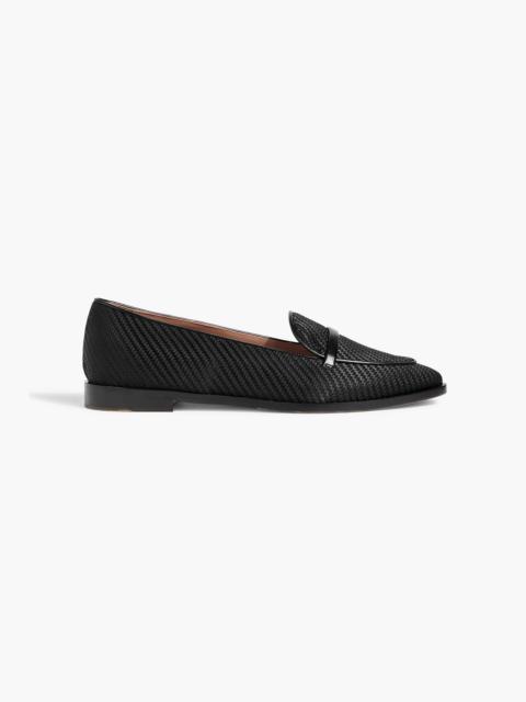 MALONE SOULIERS Barry leather-trimmed woven loafers