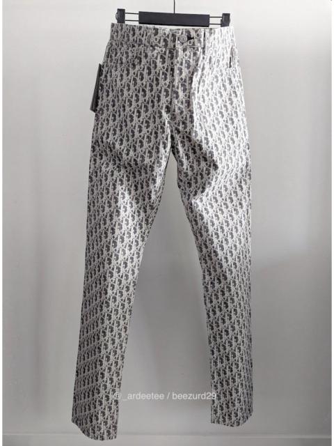 Dior *NEW* OBLIQUE MONOGRAM JEANS GREY/WHITE 17.5CM MIJ
