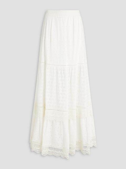 Alice + Olivia Reise broderie anglaise cotton maxi skirt