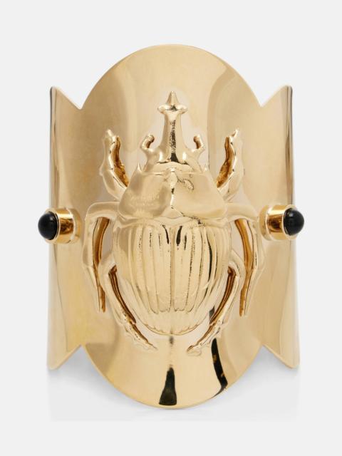 La DoubleJ Scarab gold-plated cuff bracelet