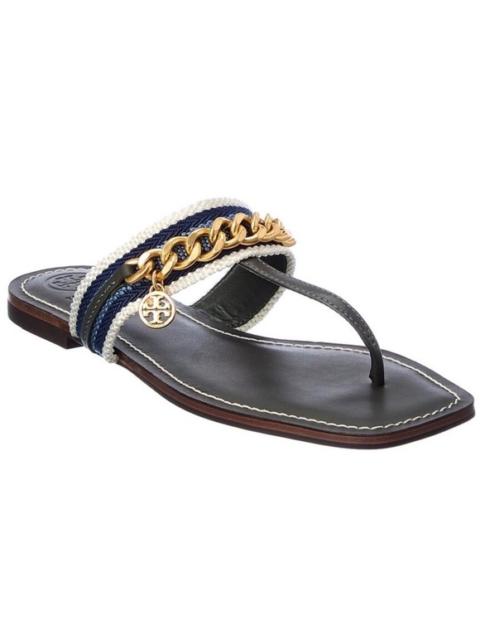 Other Designers New! Tory Burch Mini Benton Chain Thong Sandals in Poblano, Size 6 $278