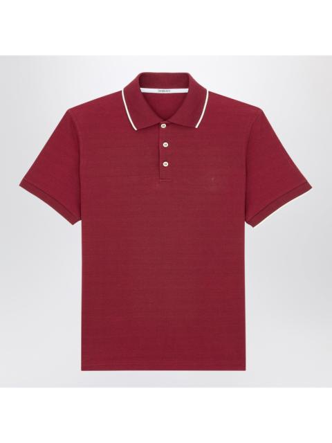 SAINT LAURENT Saint Laurent Bordeaux Cassandre Polo In Cotton Pique Men