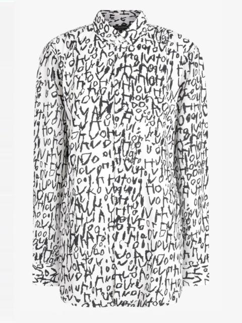 Comme des Garçons Homme Plus THIN PRINT BROAD SHIRT | WHITE/BLACK