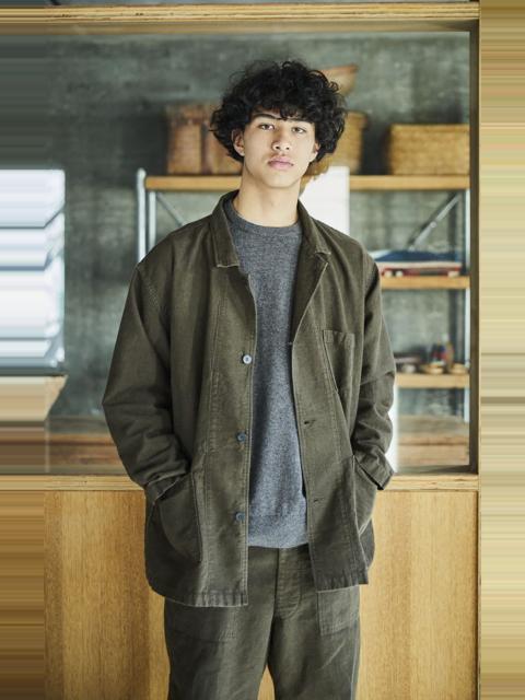 orSlow ORSLOW SIMPLE WORK JACKET RELAX FIT COTTON LINEN MOLESKIN COFFEE BROWN