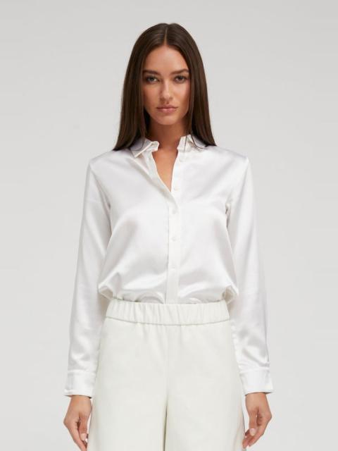 SPRWMN PEARL SILK FITTED BUTTON DOWN