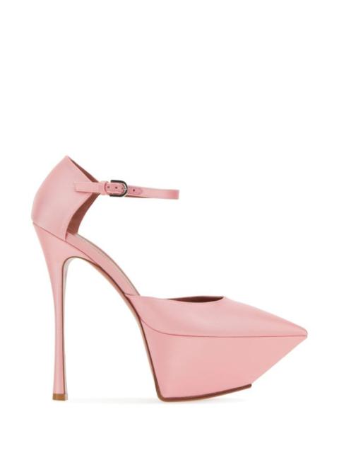 Amina Muaddi Woman Pink Satin Angelica Pumps