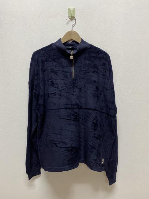 Other Designers Vintage Versace Velour Half Zipped Jacket