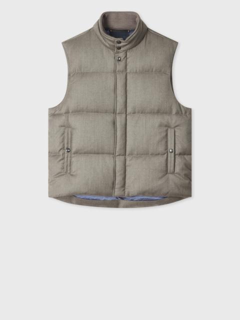 Paul Smith Grey Overdyed Wool-Cashmere Flannel Down Gilet