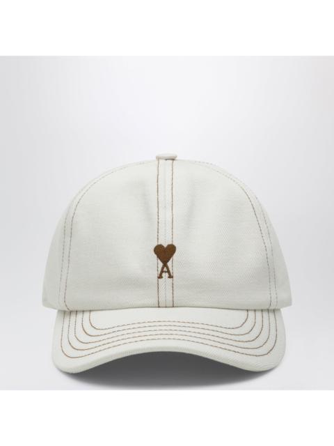 AMI Paris Ami Paris Ami De Cå“Ur Cream White Cotton Cap Men