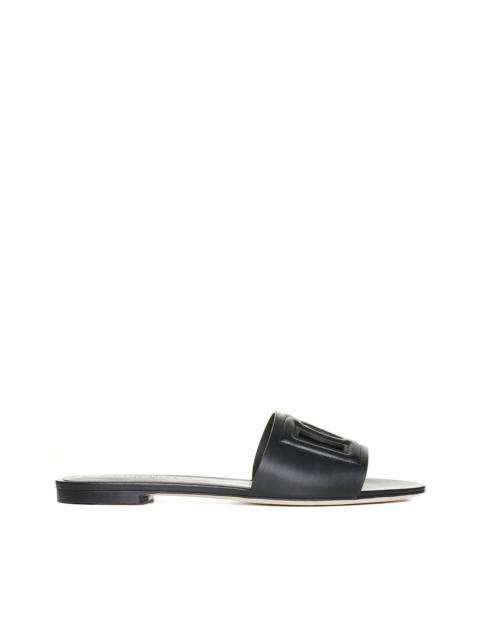 Dolce & Gabbana Dolce & Gabbana Women Calfskin Slides With Dg Millennials Logo