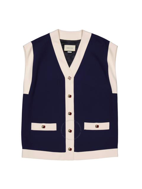 GUCCI Gucci Ladies Blue Viscose Cady Vest