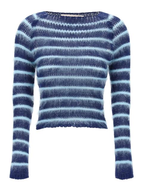 Marni Striped Cotton And Mohair Pullover