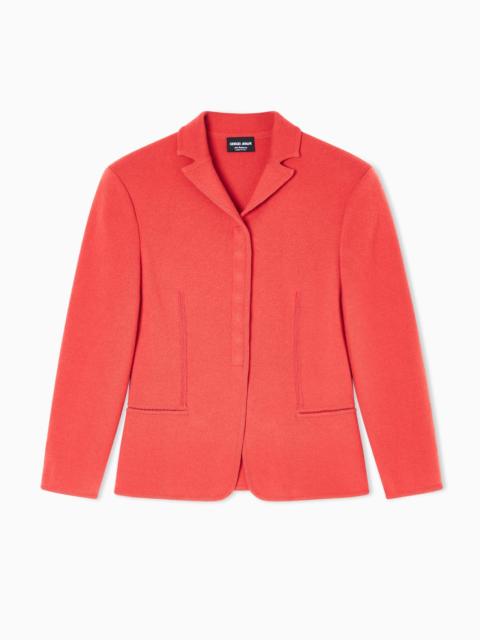 GIORGIO ARMANI SINGLE-BREASTED SHORT JACKET IN CASHMERE