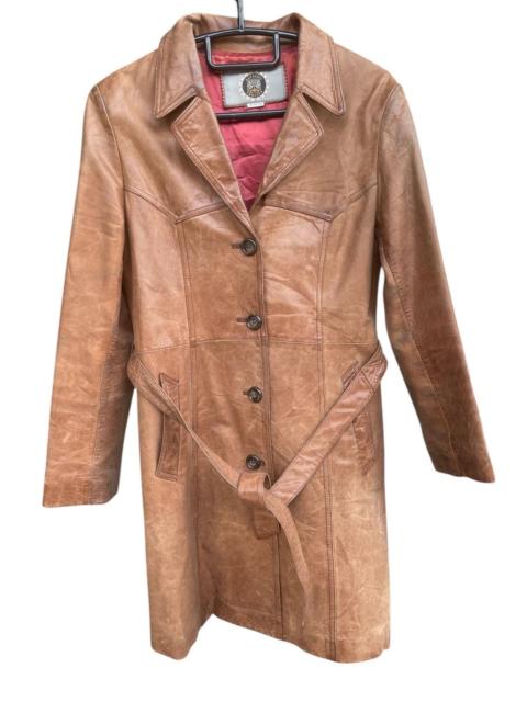 VERSACE Full Leather Trench Coat with Belt