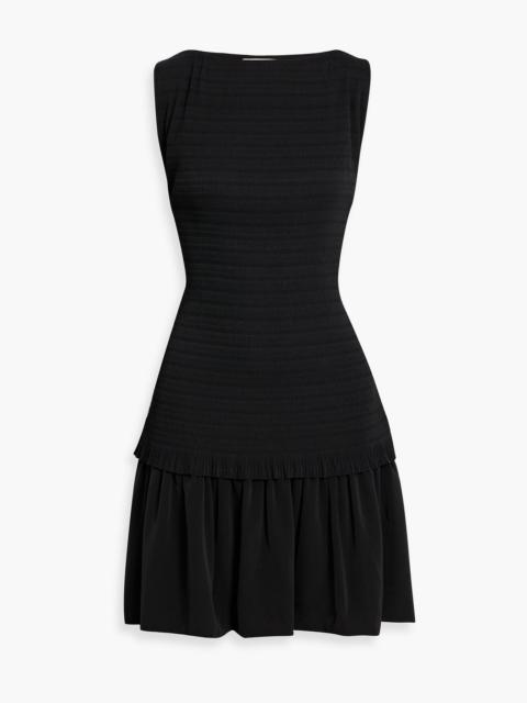 Other Designers Martine convertible plissé-crepe mini dress