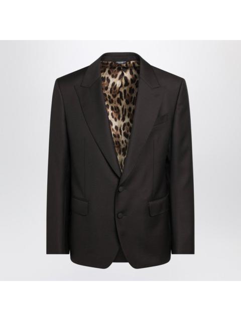 Dolce & Gabbana Dolce&Gabbana Brown Single-Breasted Wool Jacket Men
