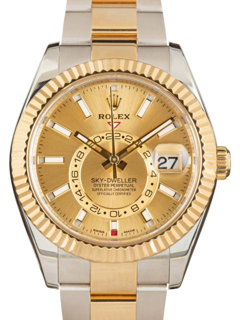 ROLEX Rolex Sky-Dweller Two Tone 326933 Champagne Dial