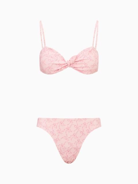 LoveShackFancy Klaudyna Floral Bow Print Bikini
