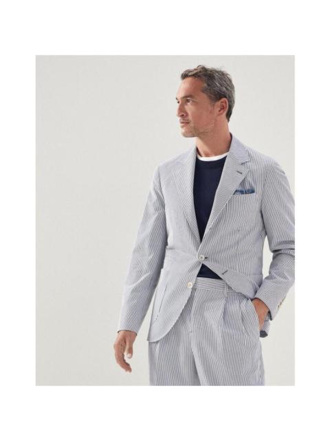 Brunello Cucinelli Brunello Cucinelli Men's Blue White Striped Blazer