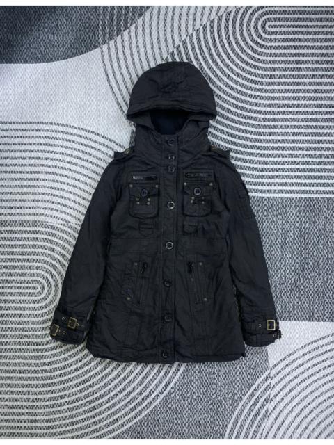 Other Designers If Six Was Nine - Leid Multipocket Bondage Punk Style Zipper Parka Jacket