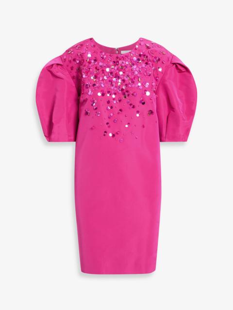 CAROLINA HERRERA Embellished silk-faille mini dress