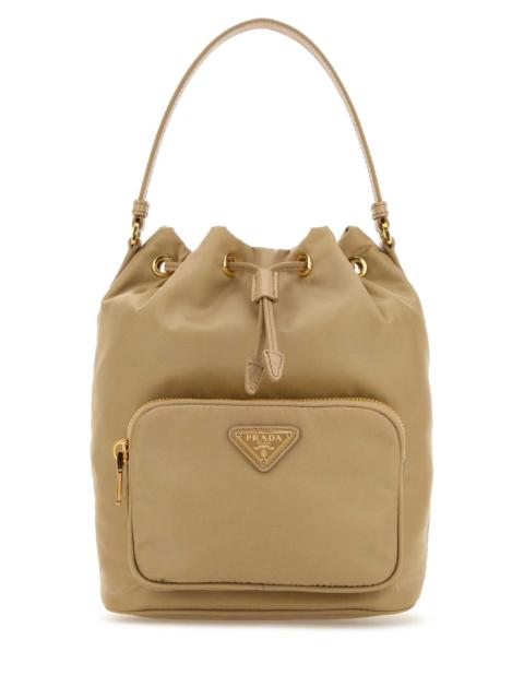 Prada Prada Women Beige Re-Nylon Duet Bucket Bag