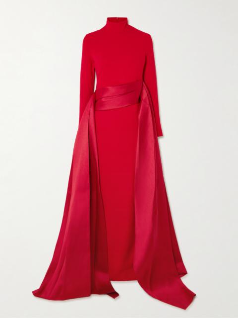SOLACE LONDON Olivia Crepe And Draped Satin-twill Gown