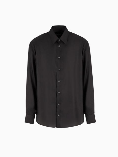 GIORGIO ARMANI Giorgio's regular-fit silk twill shirt