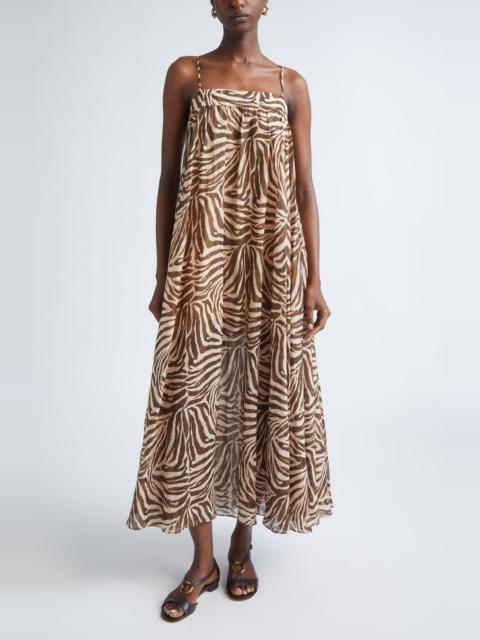 Zimmermann Zimmermann Wanderlust Zebra Stripe Cotton Maxi Dress at Nordstrom