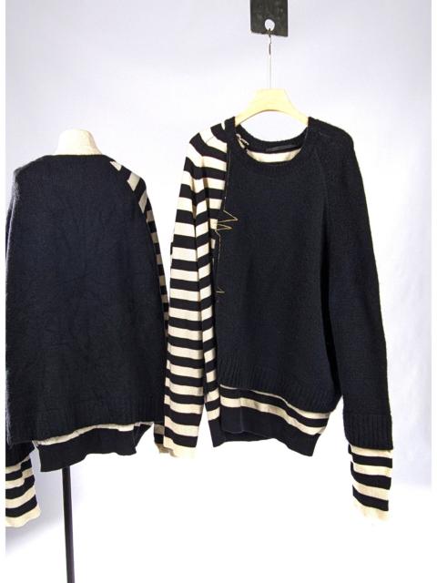 Haider Ackermann Haider Ackermann layered striped blend knit sweater