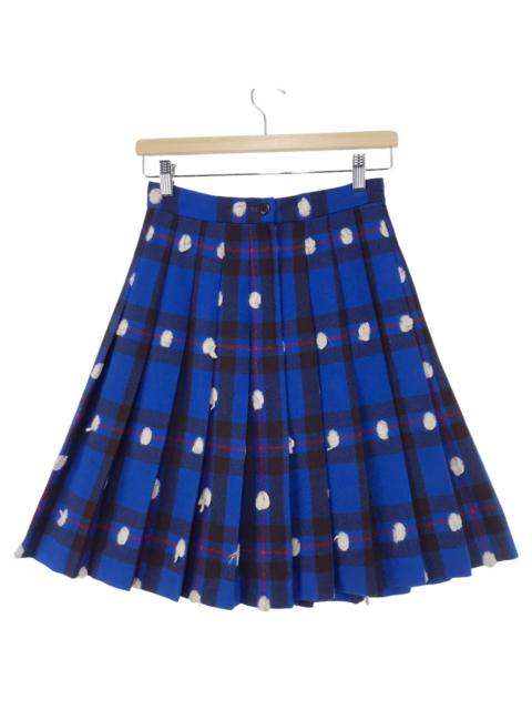Polka Dot Wool Tartan Mini Skirt