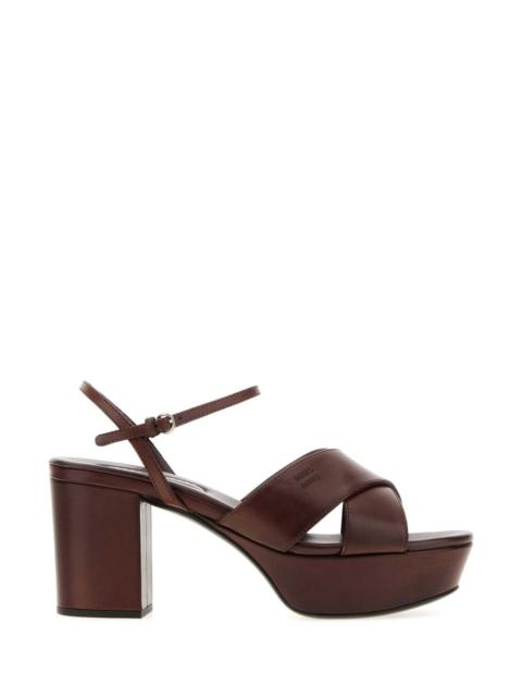 Miu Miu Miu Miu Women Chocolate Leather Sandals