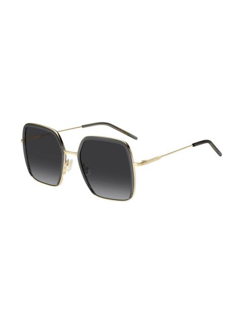 BOSS GRAY-ACETATE SUNGLASSES WITH GOLD-TONE STEEL
