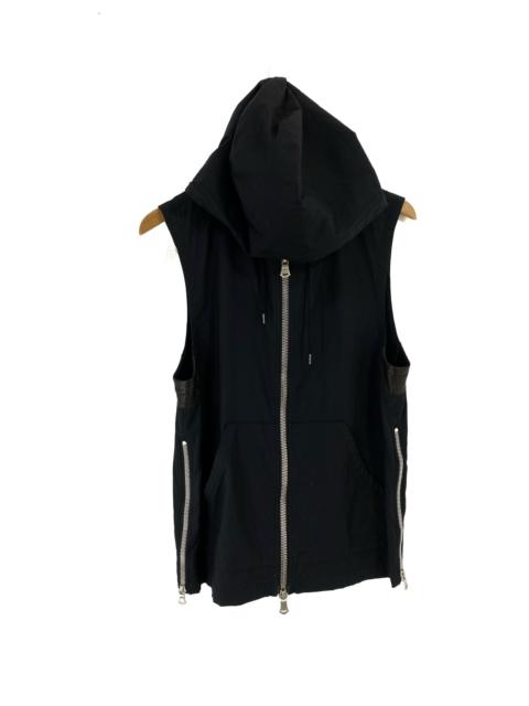 Maison MIHARAYASUHIRO Tactical Zipper Sleeveless Jacket Hoodies With sheep Leather