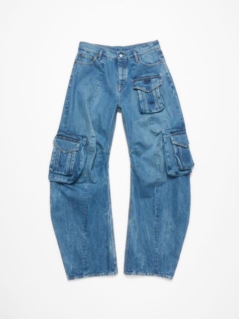 Denim cargo trousers - Mid blue