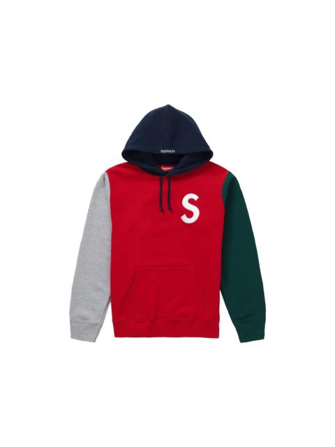 Supreme Supreme S Logo Colorblocked Hooded Sweatshirt Red