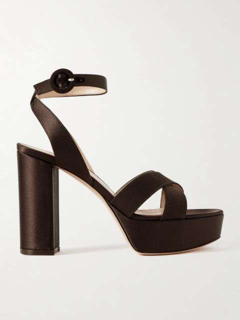 Gianvito Rossi Sabrina 70 Satin Platform Sandals