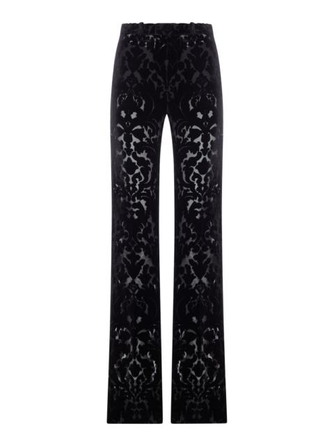 GUCCI Gucci Women Floral-Print Devoré Velour Trousers