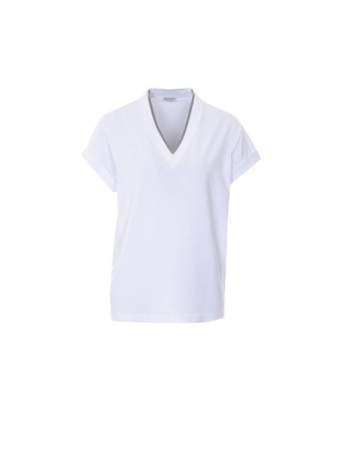 Brunello Cucinelli Brunello Cucinelli Women T-Shirt With Monile Neck