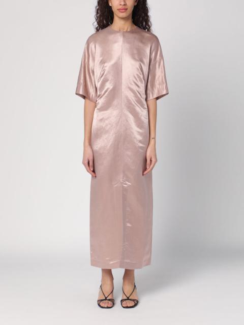 Loulou de Saison Long antique pink dress in linen and silk