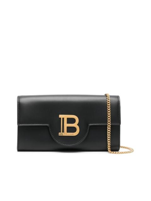 Balmain Smooth Grain Goldtone Logo Clutch