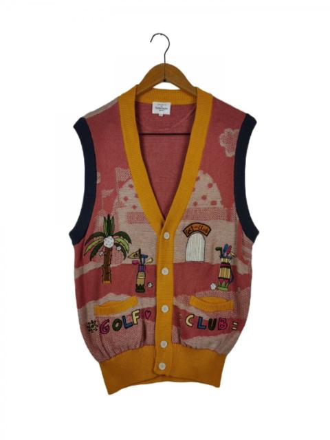 Other Designers Jean Charles De Castelbajac - JCdC Sport Fullprint Overprint Golf Knit Vest Jacket